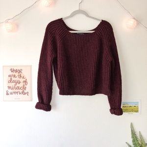 Brandy Melville Crop Maroon Sweater